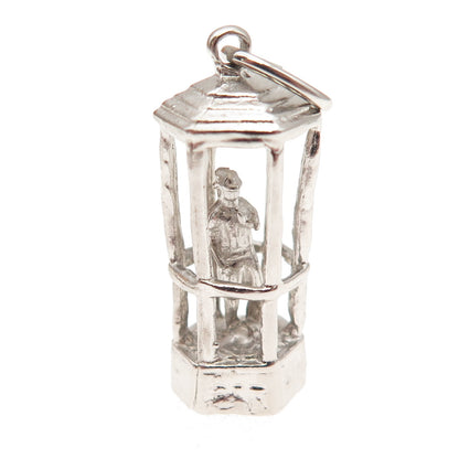 925 Sterling Silver Vintage Bermuda Traffic Controller 3D Charm Pendant