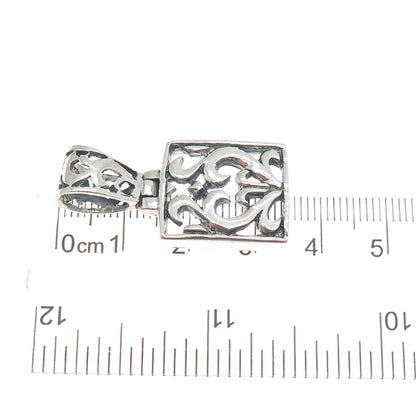SX SALLY C 925 Sterling Silver Vintage Swirl Ornate Pendant