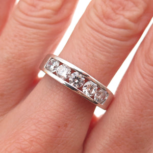 925 Sterling Silver Round-Cut C Z Ring Size 7.5