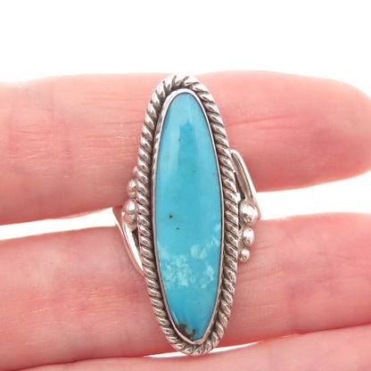 Pacific Jewelry Old Pawn 925 Sterling Silver Vintage Turquoise Ring Size 5.75