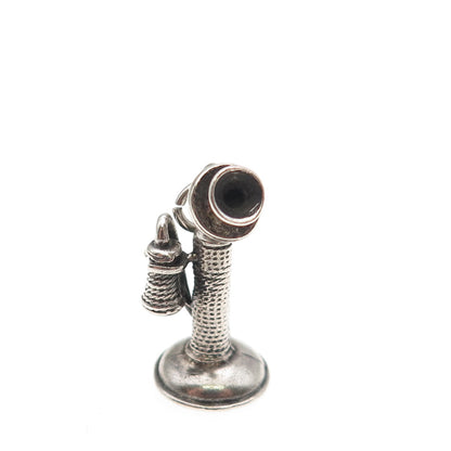 Danecraft 925 Sterling Silver Antique Art Deco Candlestick Phone 3D Mini Pendant