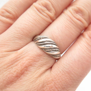 925 Sterling Silver Vintage Braided Ring Size 7.25