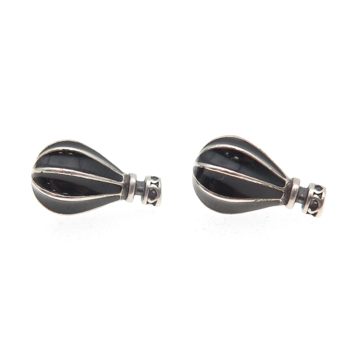 925 Sterling Silver Vintage Enamel Hot Air Balloon Stud Earrings