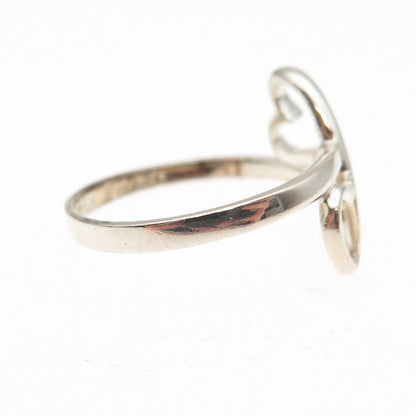 925 Sterling Silver Vintage Mother Daughter Friends Heart Infinity Ring Size 8.5