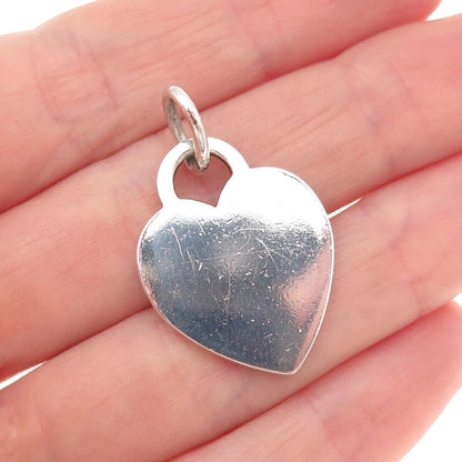 Tiffany & Co. 925 Sterling Silver Vintage Heart Tag Charm Pendant