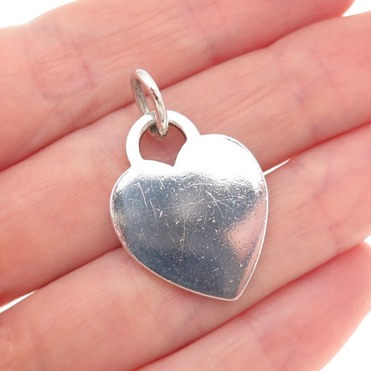 Tiffany & Co. 925 Sterling Silver Vintage Heart Tag Charm Pendant