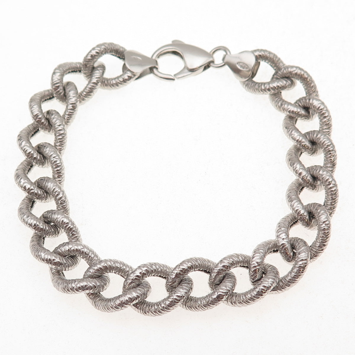 925 Sterling Silver Italy Curb Link Bracelet 7.25"