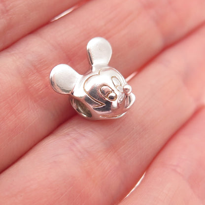 DISNEY & CHAMILIA 925 Sterling Silver Mickey Mouse Slide Bead Charm