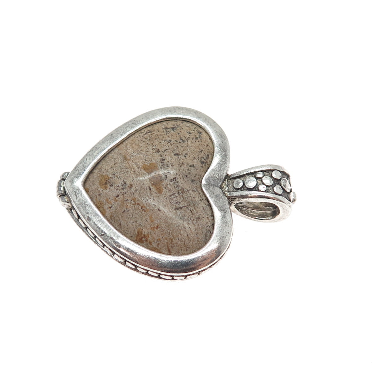 KEN CRAFTS Sterling Vintage Tiger Eye Jasper Interchangeable Dual Sided Pendant