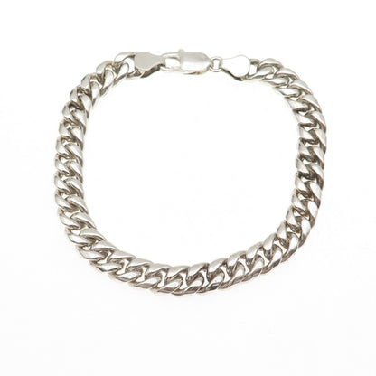 925 Sterling Silver Vintage Cuban Link Bracelet 8"