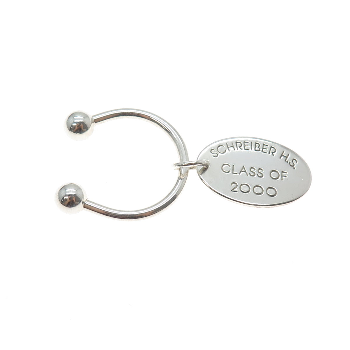 PBD Peter Brams Sterling Vintage 2000 Schreiber High School Screw Ball Key Ring