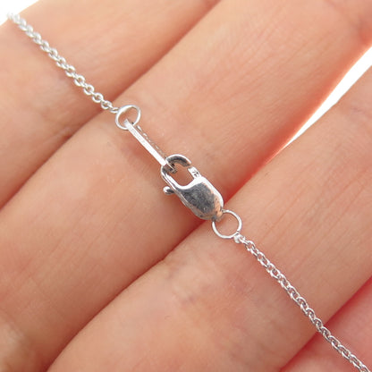 KARIZIA KA 1772 Sterling Silver 10K Gold Real Diamond Heart Chain Necklace 18"