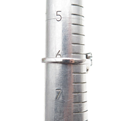 925 Sterling Silver Real Opal & C Z Ring Size 6.25