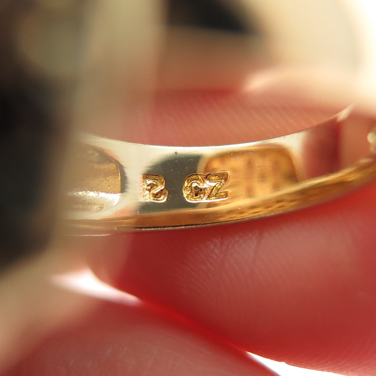 ROSS SIMONS Sterling Silver Gold Plated Cognac & Champagne C Z Ring Size 5.25