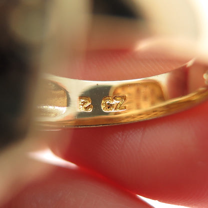 ROSS SIMONS Sterling Silver Gold Plated Cognac & Champagne C Z Ring Size 5.25