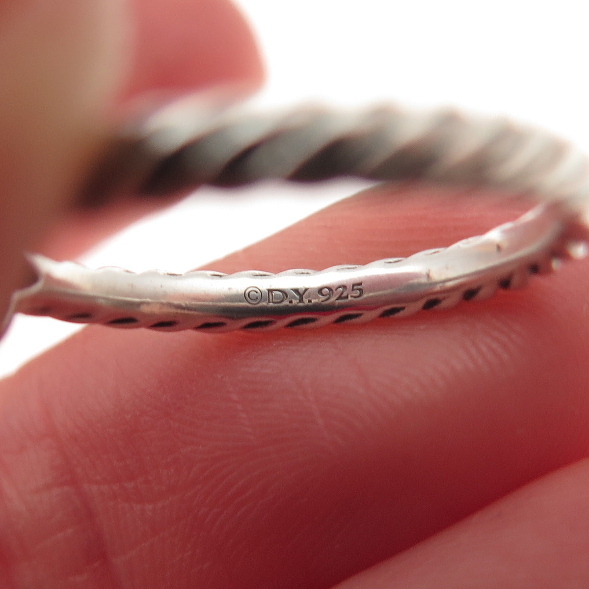 DAVID YURMAN Sterling Real Diamond Cable Collectibles Quatrefoil Ring Size 5.75