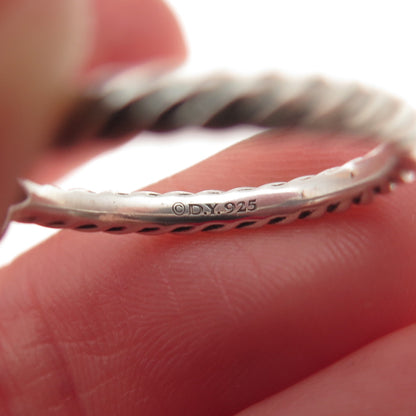 DAVID YURMAN Sterling Real Diamond Cable Collectibles Quatrefoil Ring Size 5.75