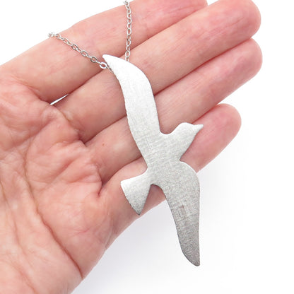 D. NAGIN MFG. 925 Sterling Silver Vintage Seagull Bird Cable Chain Necklace 18"