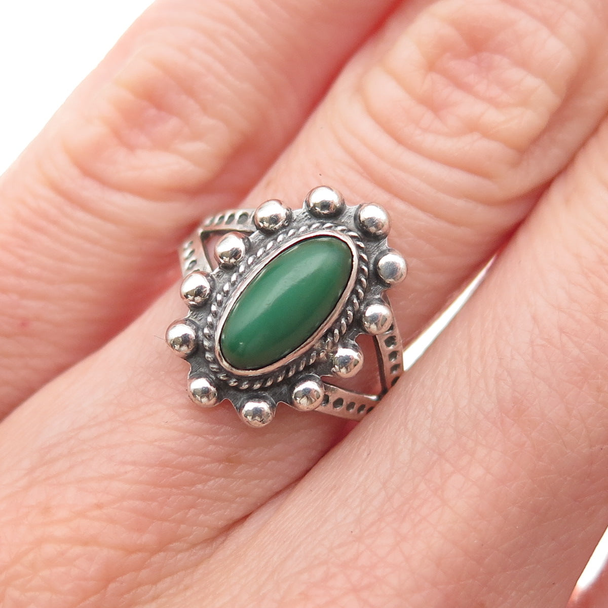 Old Pawn Sterling Silver Vintage Southwestern Royston Turquoise Ring Size 5.5