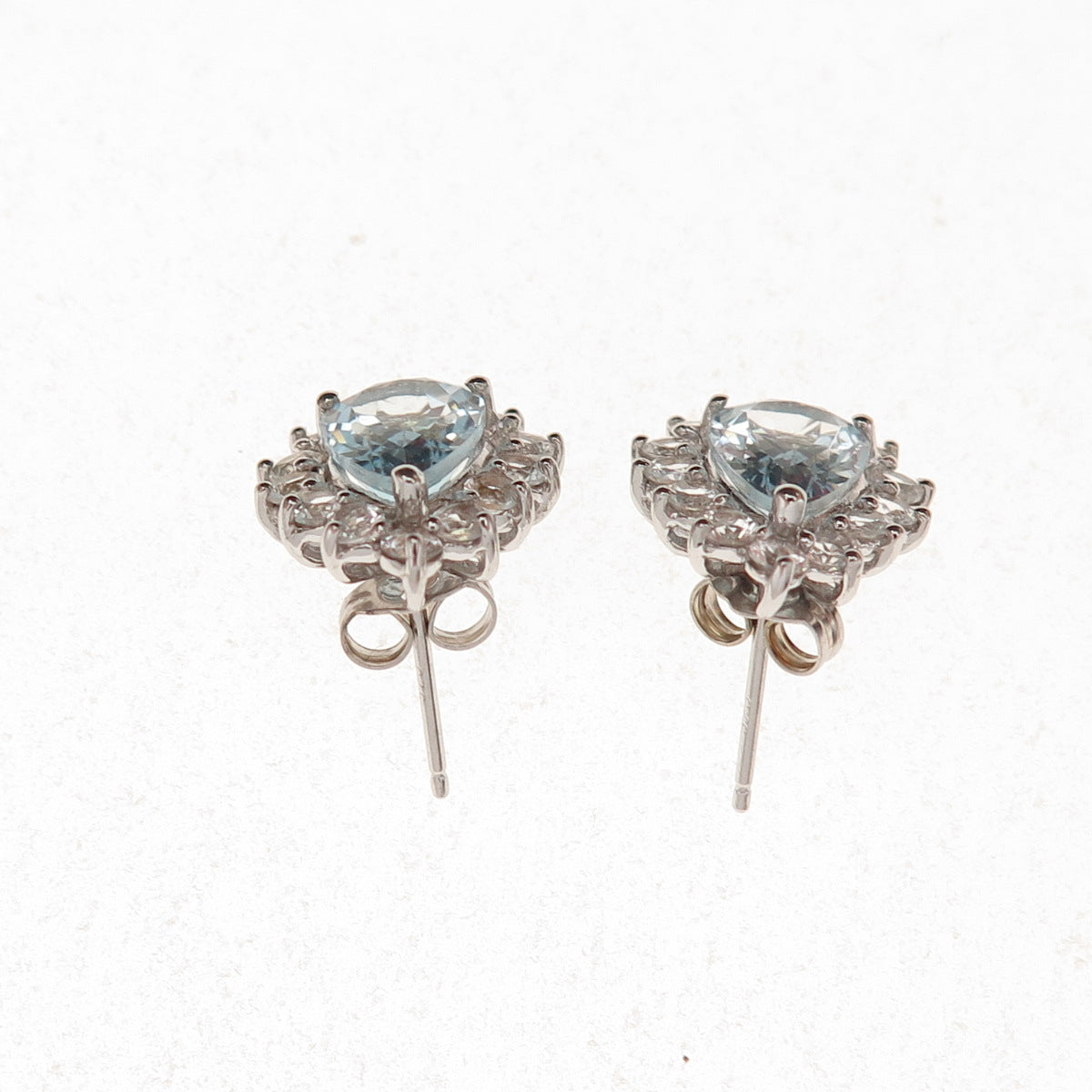 Harold Trujillo 925 Sterling Silver Real Blue & White Topaz Teardrop Earrings