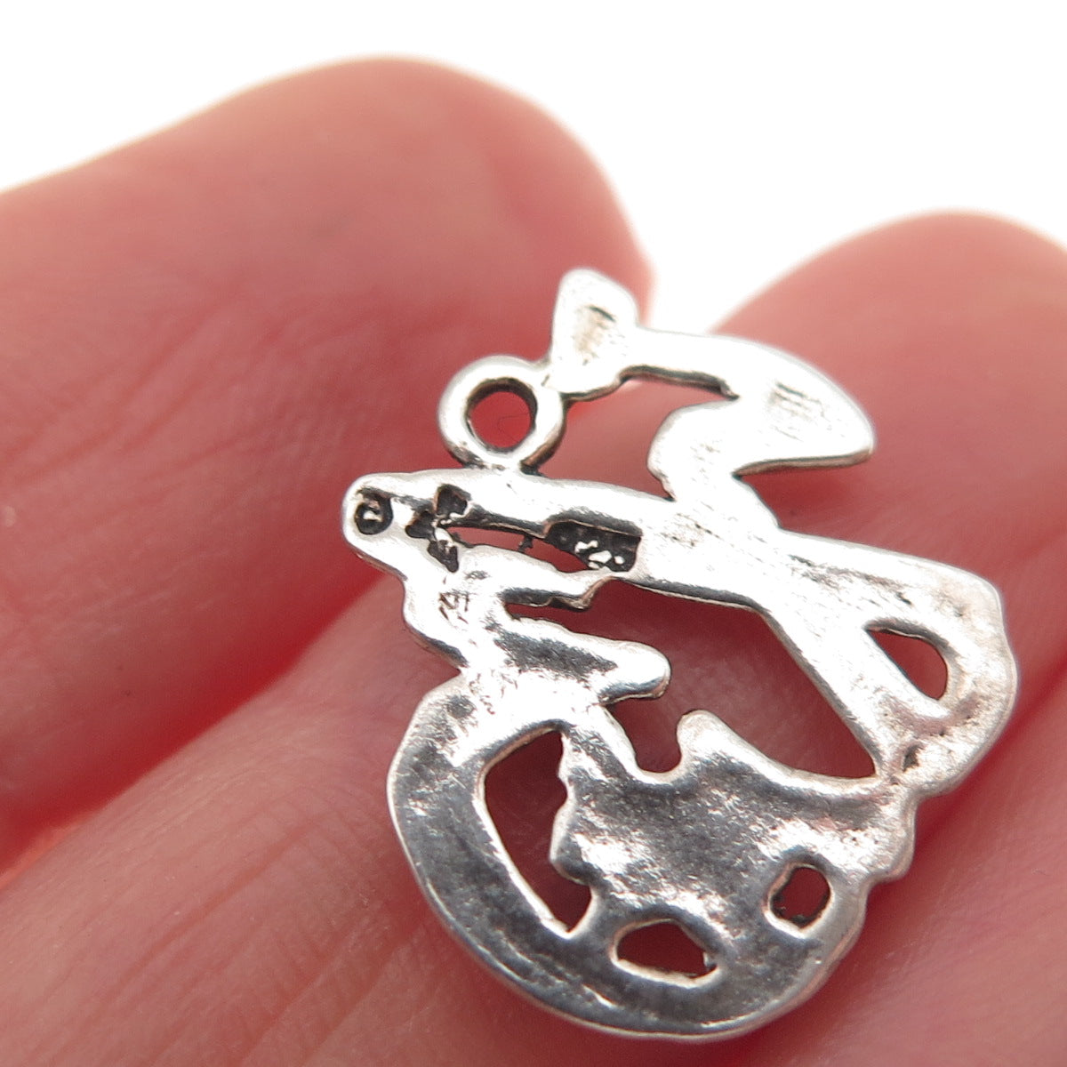 Sunwest 925 Sterling Vintage Good Fortune Chinese Character Mini Charm Pendant