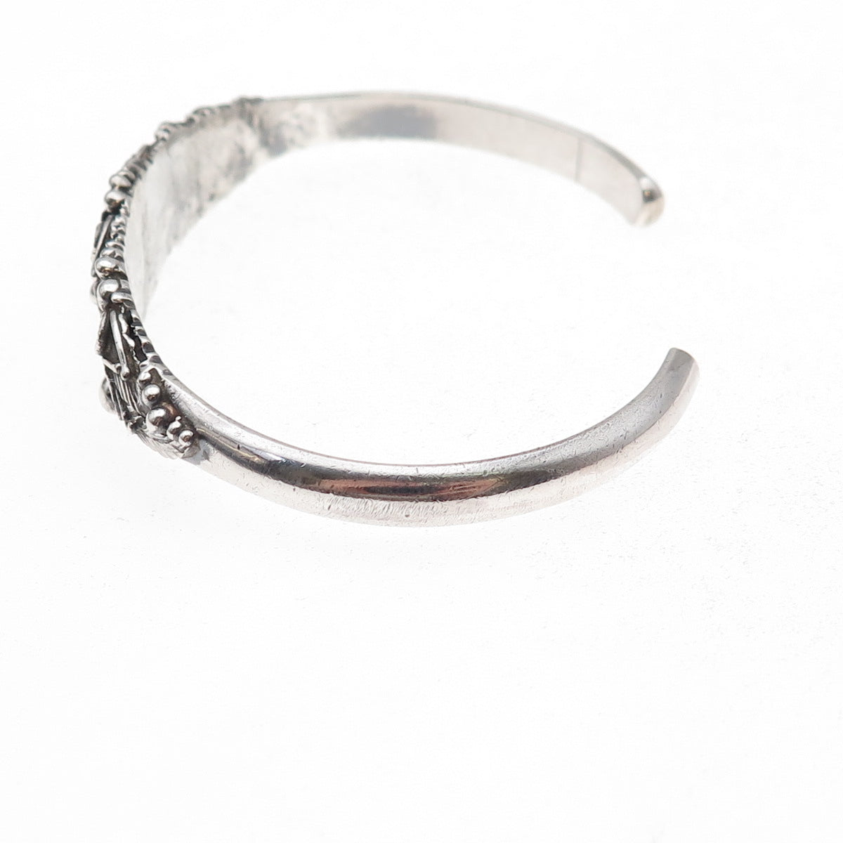 Melvin Tsosie Navajo Old Pawn 925 Sterling Vintage Floral Adjustable Bracelet 6"