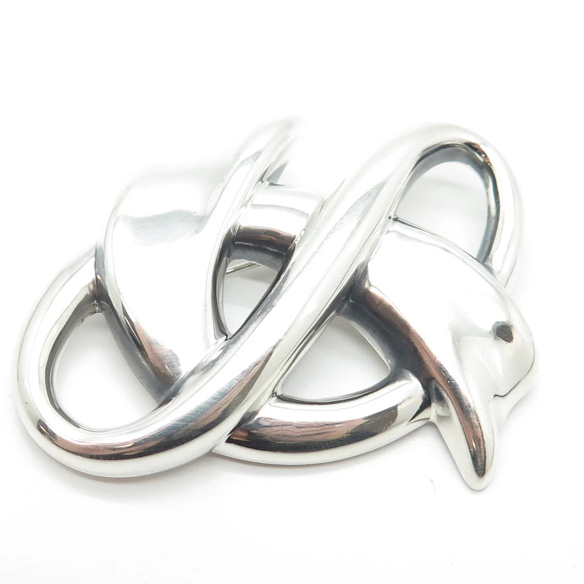 925 Sterling Silver Vintage Ribbon Bow Knot Pin Brooch