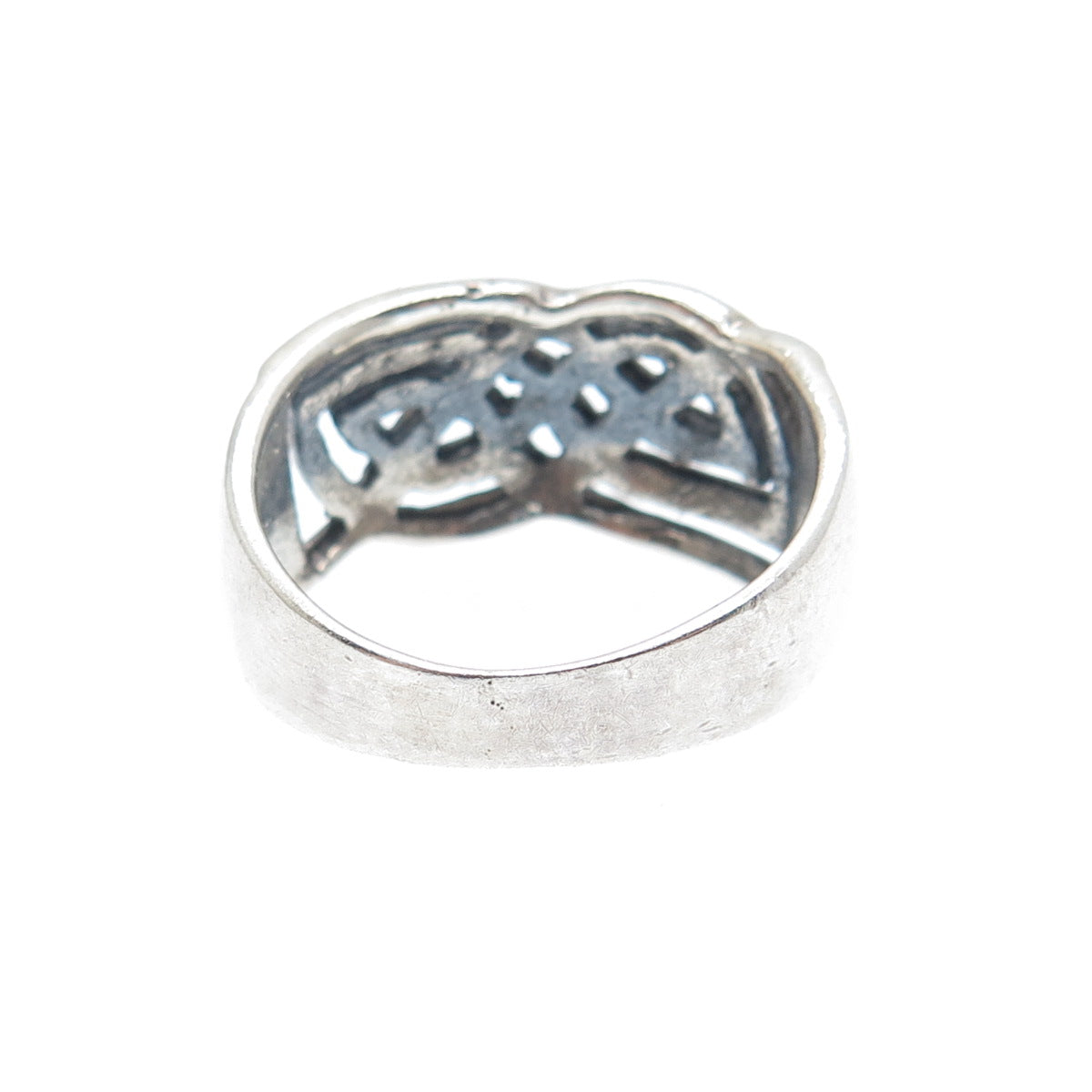 925 Sterling Silver Vintage Celtic Knot Oxidized Ring Size 8.75