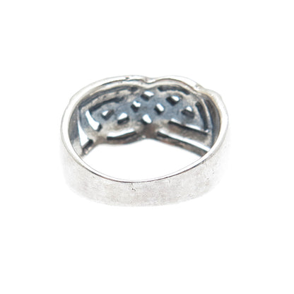 925 Sterling Silver Vintage Celtic Knot Oxidized Ring Size 8.75