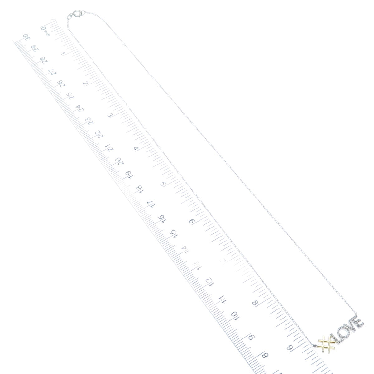 925 Sterling Silver 1/20 14K Gold Filled 2-Tone C Z #Love Chain Necklace 20"