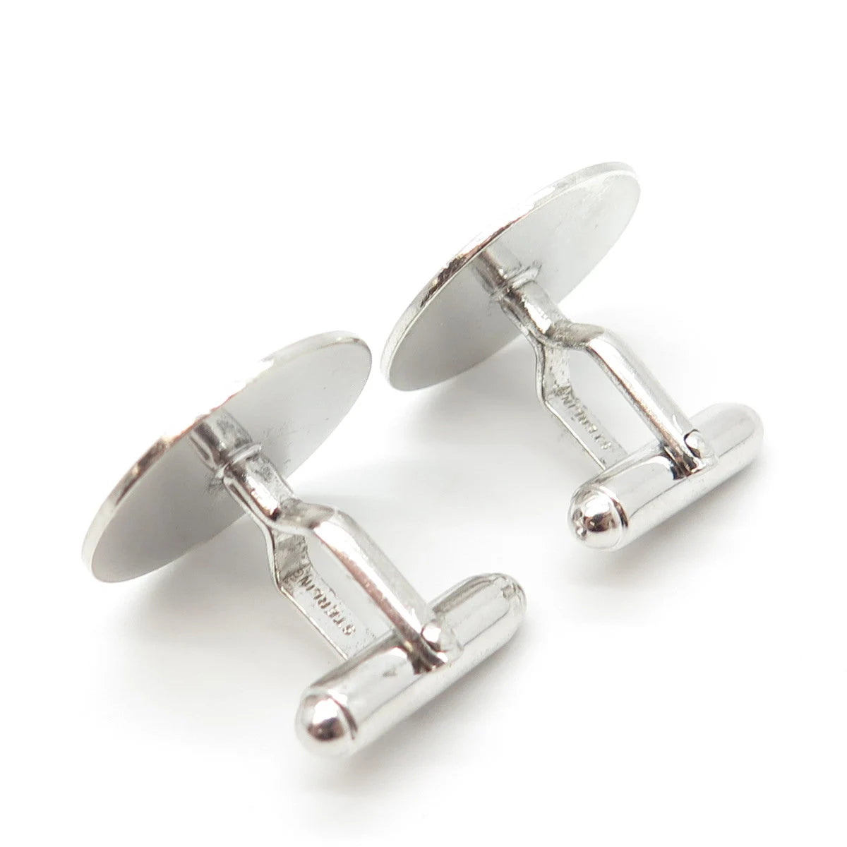 925 Sterling Silver Vintage Textured Round Cufflinks