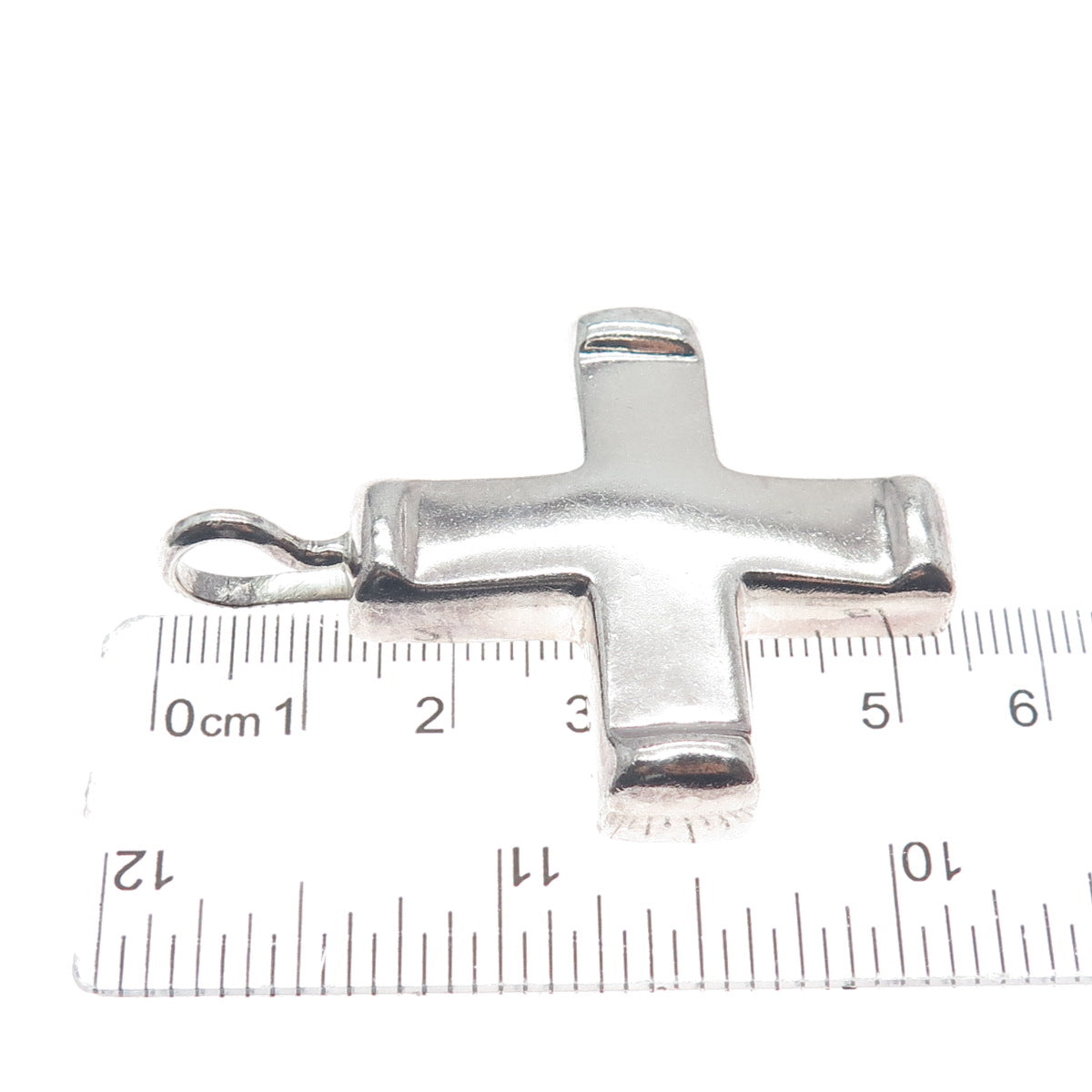 DAC Deborah Armstrong 925 Sterling Silver Vintage Cross Modernist Pendant