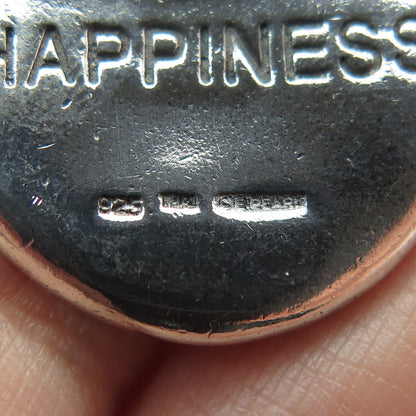 EDWIN PEARL 925 Sterling Silver Vintage "Happiness" Chinese Character Pendant