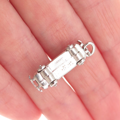 Art's Elegance 925 Sterling Silver Vintage Retro Car 3D Charm Pendant