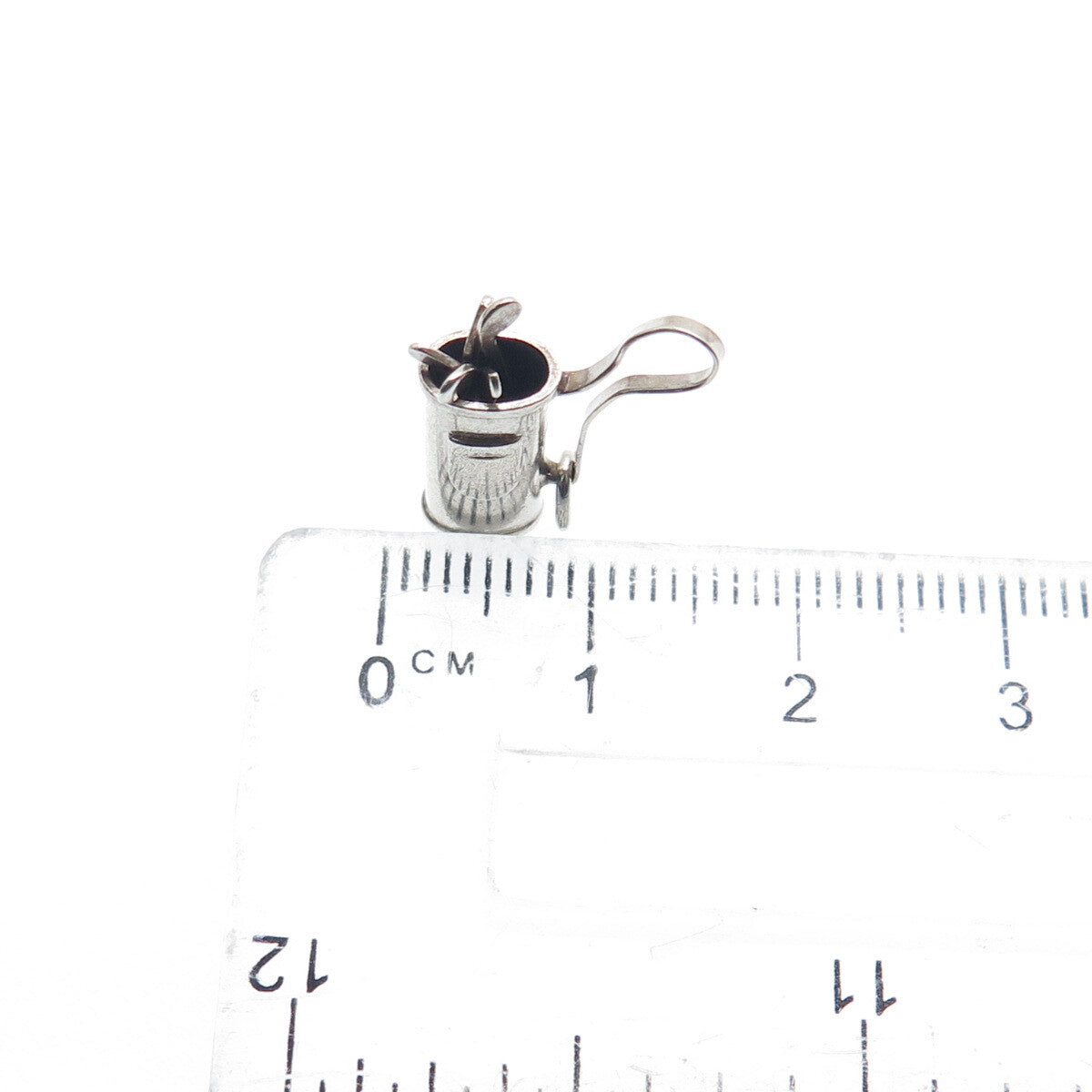 925 Sterling Silver Antique Art Deco Golf Club Minimalist 3D Charm Pendant