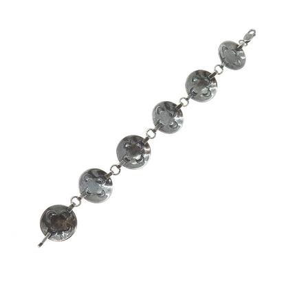 SHAWN NELSON NAVAJO Old Pawn 925 Sterling Vintage Turquoise Flower Bracelet 7"