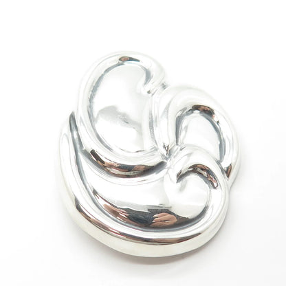 925 Sterling Silver Vintage Mexico Ribbed Pin Brooch