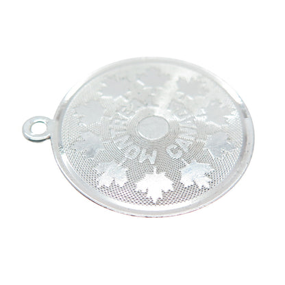 925 Sterling Silver Vintage Canada Montreal Maple Leaf Textured Pendant
