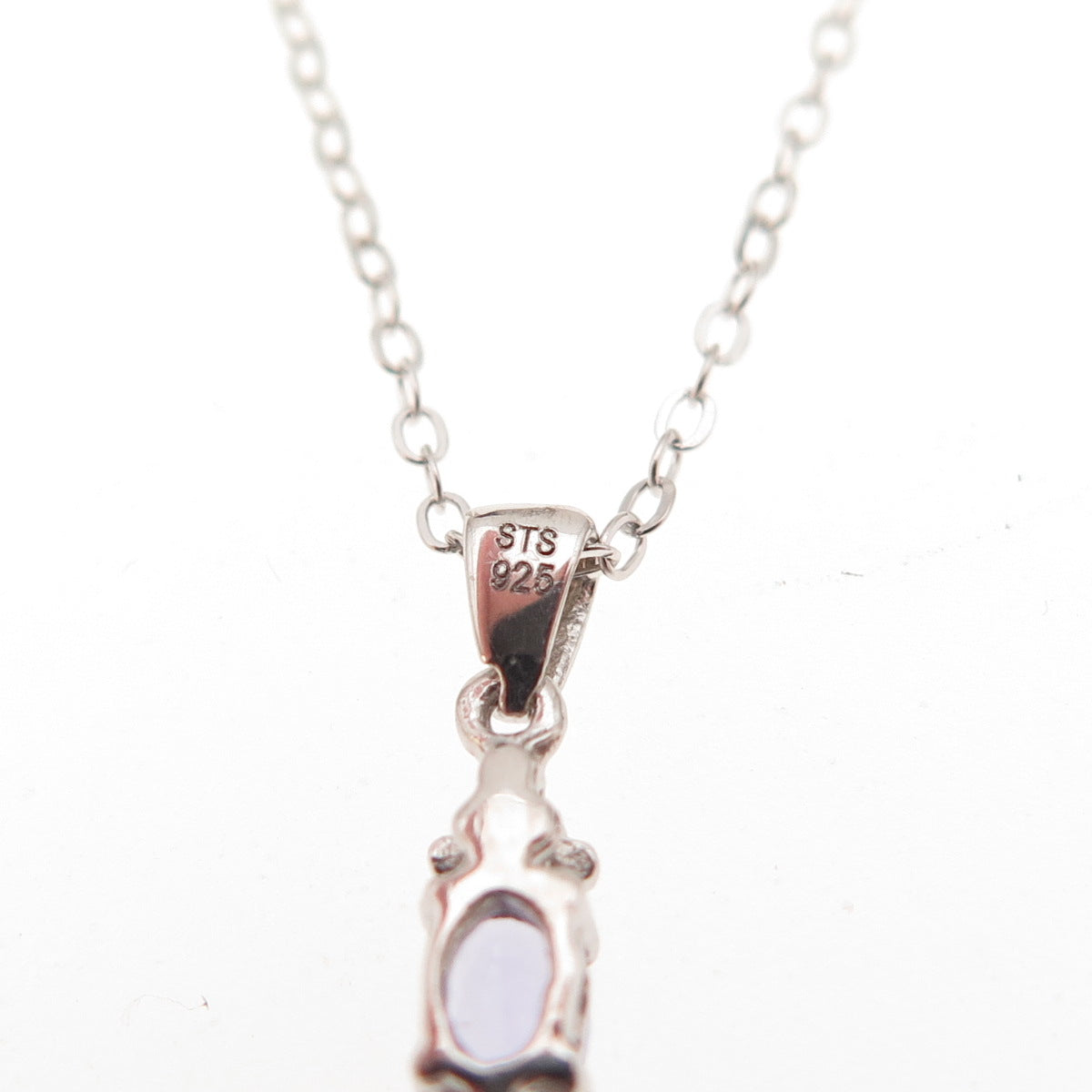 Chuck Clemency 925 Sterling Silver Real Tanzanite Cable Chain Necklace 20"