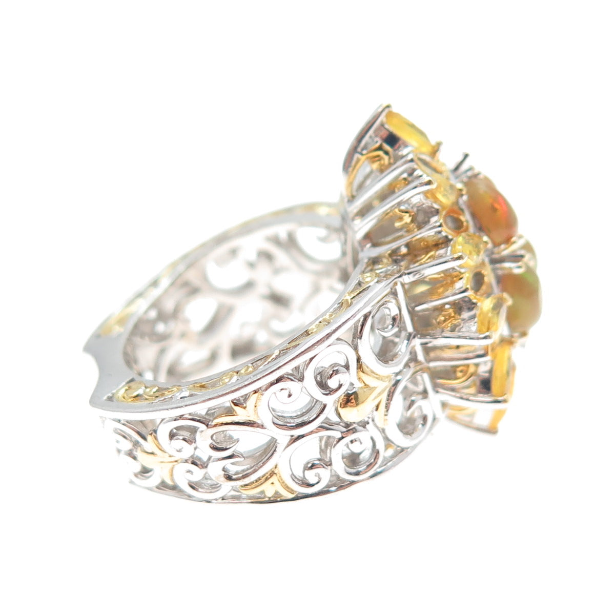 MICHAEL VALITUTTI Gems En Vogue 925 Sterling Opal Yellow Sapphire Ring Size 5.25