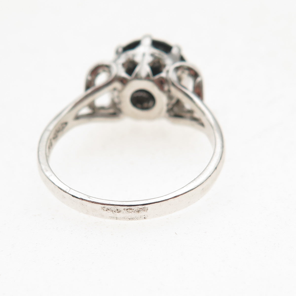 Clark & Coombs 925 Sterling Silver Antique Art Deco Real Hematite Ring Size 7.5