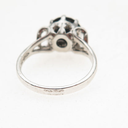 Clark & Coombs 925 Sterling Silver Antique Art Deco Real Hematite Ring Size 7.5