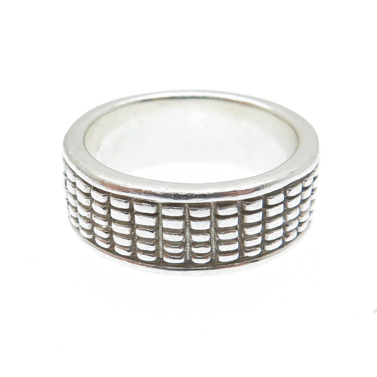 925 Sterling Silver Vintage Oxidized Band Ring Size 7