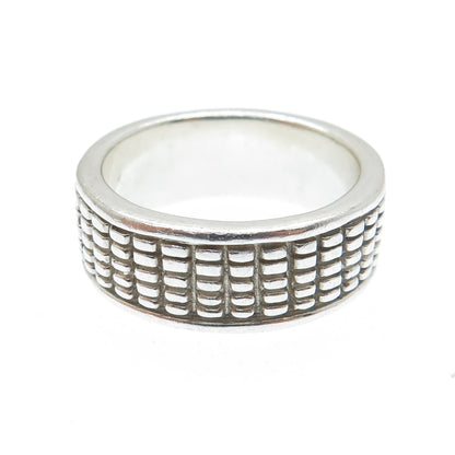 925 Sterling Silver Vintage Oxidized Band Ring Size 7