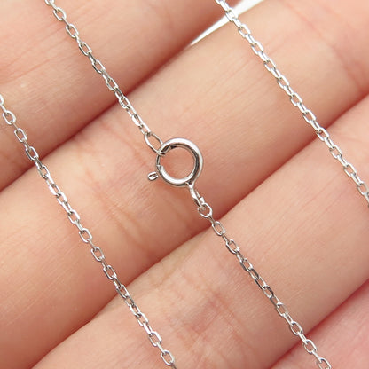 925 Sterling Silver Emerald & Round-Cut C Z Cable Chain Necklace 16-18"