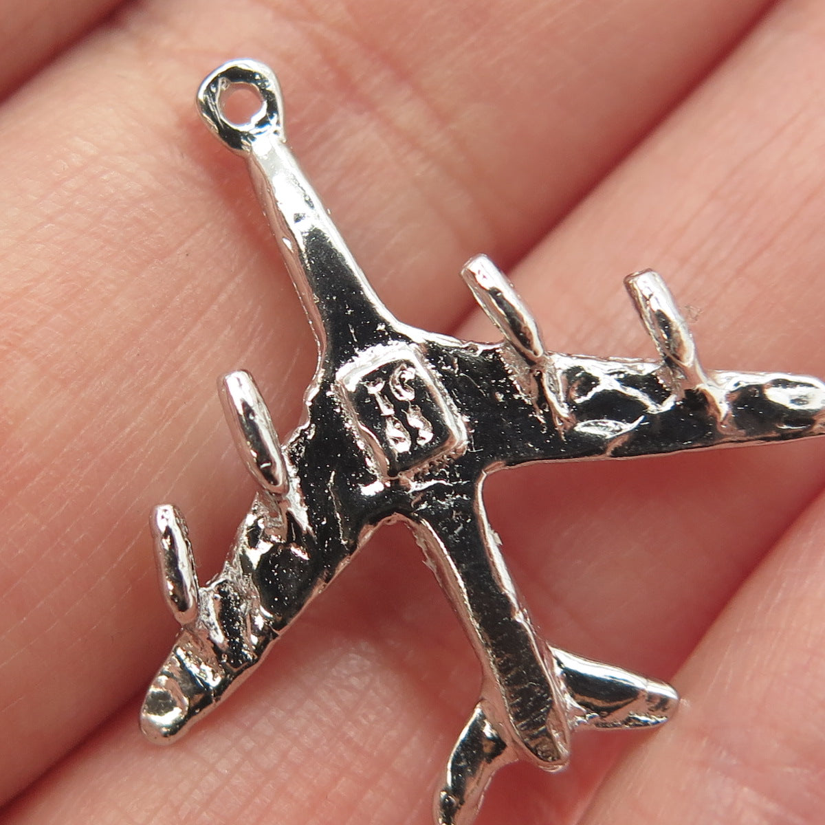 925 Sterling Silver Vintage Airplane Pendant