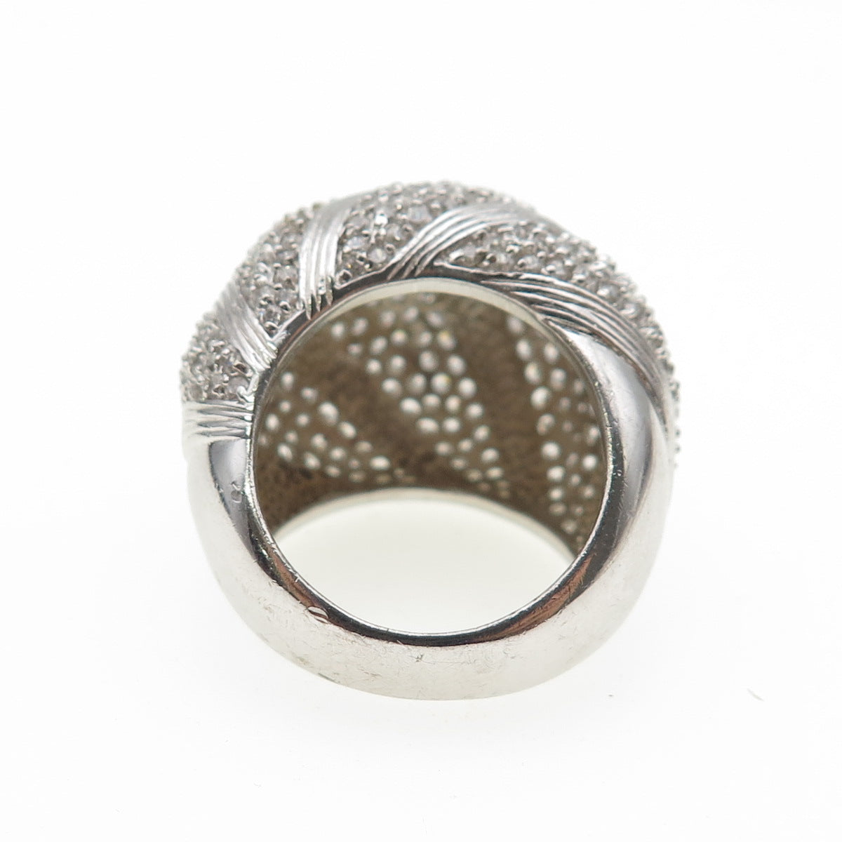 925 Sterling Silver Round-Cut C Z Dome Ring Size 6.25