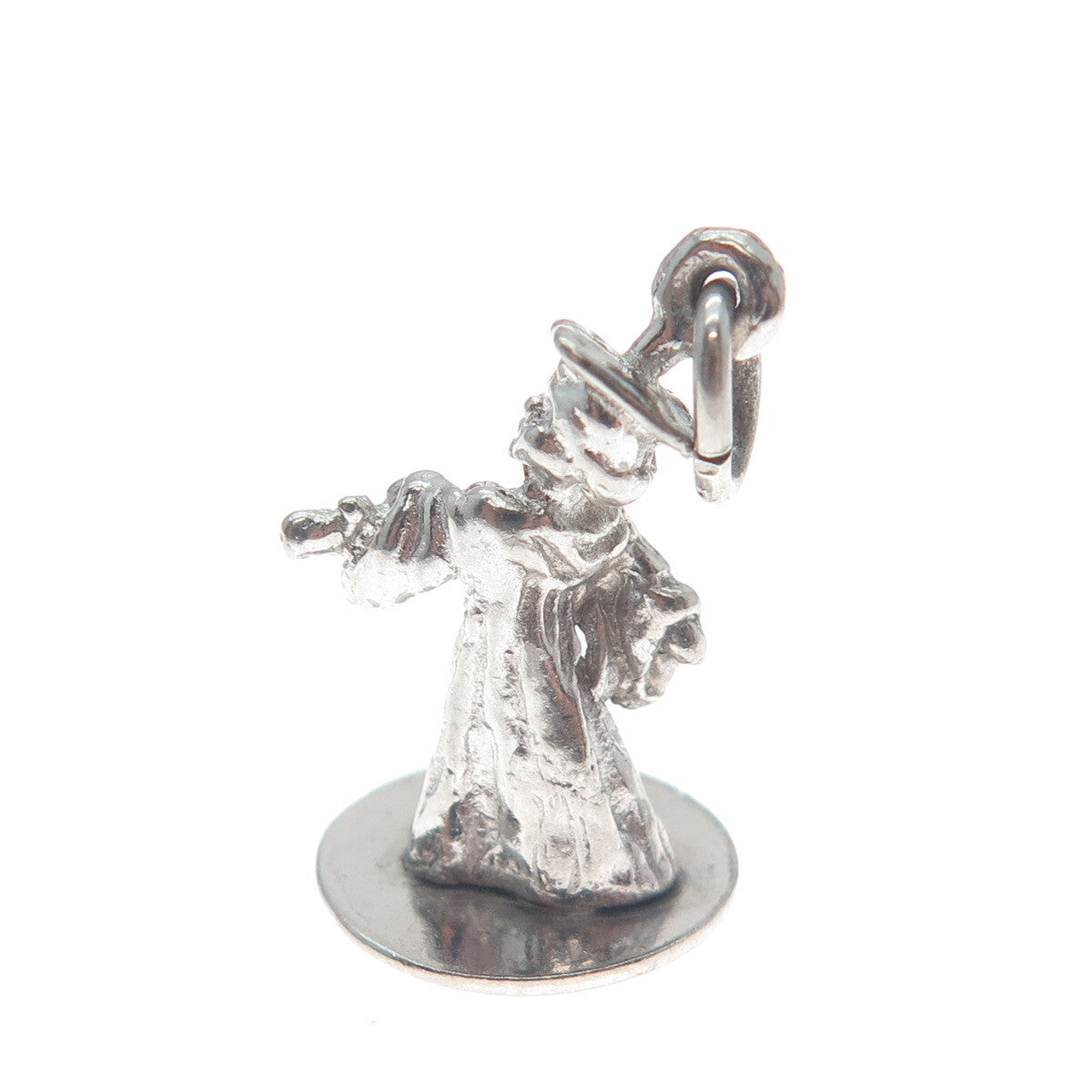 925 Sterling Silver Vintage Graduate Boy Minimalist 3D Charm Pendant