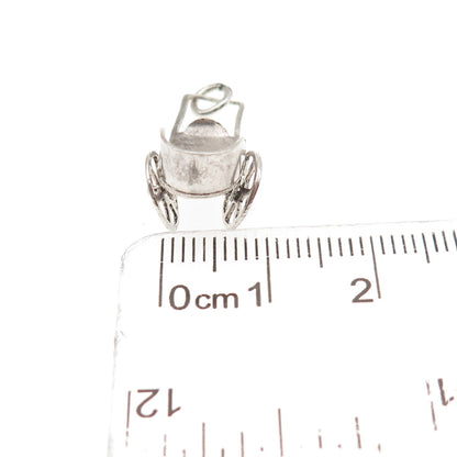 925 Sterling Silver Vintage Mexico Baby Carriage Oxidized 3D Mini Charm Pendant