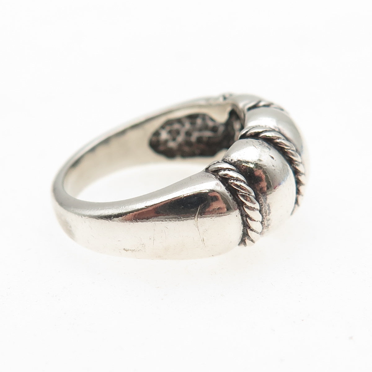 KABANA 925 Sterling Silver Vintage Modernist Dome Oxidized Ring Size 7